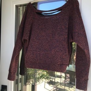 Solemio Brown Edgy Long Sleeve Knit, Size Medium!